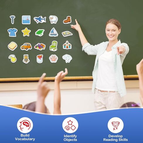 CVC Word Games,50 Magnetic Foam Objects,Fridge Magnets for Kids,Speech Therapy Toys for Toddler,Learn to Read Spelling Reading Learning Phonics for Preschool Kindergarten Classroom Supplies in Kuwait