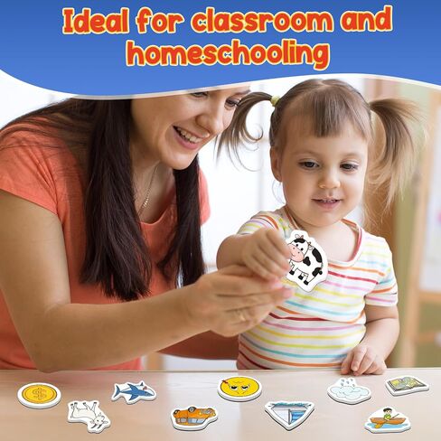 CVC Word Games,50 Magnetic Foam Objects,Fridge Magnets for Kids,Speech Therapy Toys for Toddler,Learn to Read Spelling Reading Learning Phonics for Preschool Kindergarten Classroom Supplies in Kuwait
