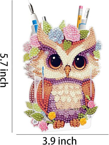 Ylkgogo Diamond Painting Pencil Holder Diamond Art Kits for Kids Aldults Cute Animal Pen Holder Desktop Ornaments Organizer (Cat) in Saudi Arabia