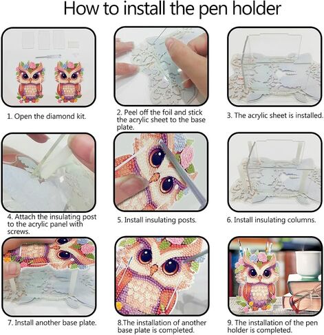 Ylkgogo Diamond Painting Pencil Holder Diamond Art Kits for Kids Aldults Cute Animal Pen Holder Desktop Ornaments Organizer (Cat) in Saudi Arabia