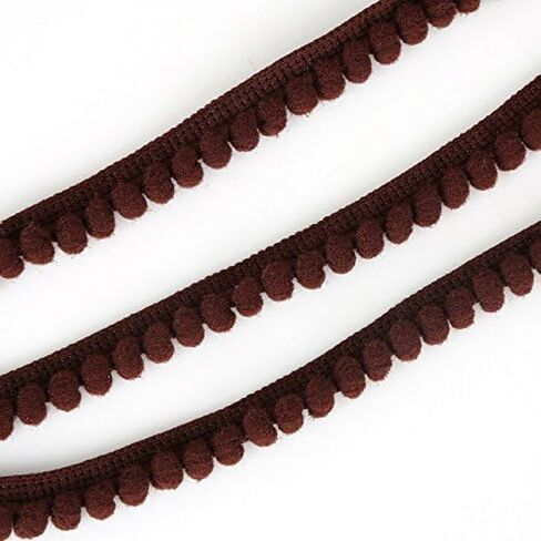 Yalulu 10 Yards Mini Pom Pom Trim Ball Fringe Ribbon Tassel DIY Craft Sewing Accessory for Home Curtain Clothes Pillow Decoration (Dark Green) in Saudi Arabia