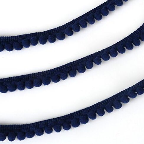 Yalulu 10 Yards Mini Pom Pom Trim Ball Fringe Ribbon Tassel DIY Craft Sewing Accessory for Home Curtain Clothes Pillow Decoration (Dark Green) in Saudi Arabia