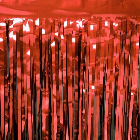 Anderson's Metallic Red Fringe, 15 Inches x 10 Feet, Indoor & Outdoor Holiday Parade Float Decoration, Parade Float Decorations for Trailer, Christmas Parade, Patriotic Fringe for 4th of July in Kuwait