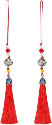 uxcell Pendants with Tassels, Red Classic Bells Tassel Pendant 2 pcs 19cm/7.48" DIY Craft Home Fringe Strap Hang Decoration in Saudi Arabia