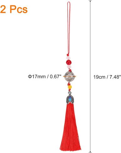 uxcell Pendants with Tassels, Red Classic Bells Tassel Pendant 2 pcs 19cm/7.48" DIY Craft Home Fringe Strap Hang Decoration in Saudi Arabia
