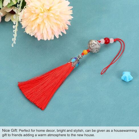 uxcell Pendants with Tassels, Red Classic Bells Tassel Pendant 2 pcs 19cm/7.48" DIY Craft Home Fringe Strap Hang Decoration in Saudi Arabia