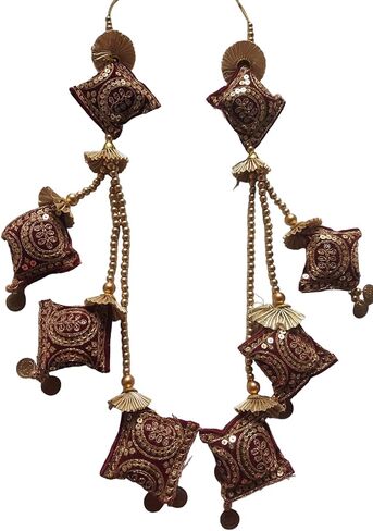 Women Lehenga Latkan with Handmade Ethnic Decorative Hanging Tassel (White_Multi) in Saudi Arabia