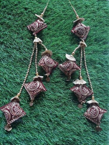 Women Lehenga Latkan with Handmade Ethnic Decorative Hanging Tassel (White_Multi) in Saudi Arabia