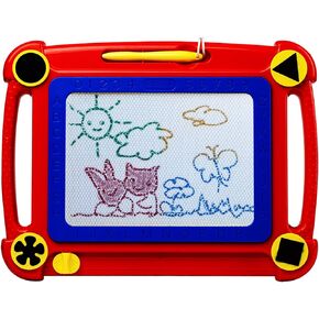 IKS95R [Large Size] Magnetic Drawing Board for Toddlers, Color Magna Erasable Doodle Pad for Kids, Mess Free Coloring Write and Learn Creative Educational Toys for Girls & Boys (Red)