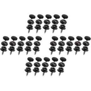 Mini Skater 20 Sets Fastener Screw Snap Stainless Steel Marine Grade Upholstery Boat Cover Buttons Fastener Kit for Furniture Canvas Fabric Boats Outdoor (20 Sets - Black)
