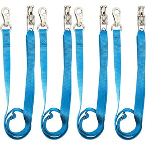 4PCS Cross Ties,Heavy Duty Adjustable Nylon Cross Ties for Horse Horse Trailer Tie with Panic Snap and Bull Snap,Adjustable Length from 44.5-78.5 Inch,Blue