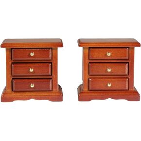 Wooden Dollhouse Night Stands | Set of 2 | Bedside Tables | Dolls House Furniture | 1/12 Scale (Medium)