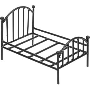 Miniature Metal Bed Frame Mini Single Bed Model Dollhouse Furniture Flower Pot Stand for Photo Props