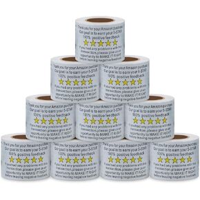 Thank You for Your Ebay Purchase Stickers 2×3 Inch Positive Negative Feedback Shipping Labels - 200 Stickers Per Roll (10 Rolls)