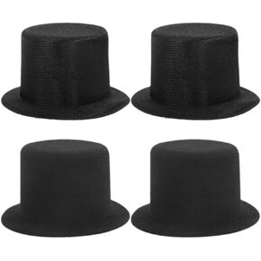 4pcs Miniature Dog Top Hat Pet Cat Costume Top Hat Christmas Snowman Hat Doll Cap Kitten Puppy Hat Pet Formal Accessories