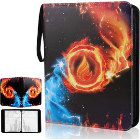Card Binder 9 Pocket Trading Card Binder 900 Pockets Card Holder Collection Organizer with 50 Removable Sleeves and Zipper, Collector Binder for Boys Girls