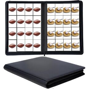 16 Pocket Card Binder, Ringless Zip Trading Card Binder, 1000+ Double Sided Pocket PU Collection Binder, Collector Album, Card Folder for MTG, TCG, Sports Cards
