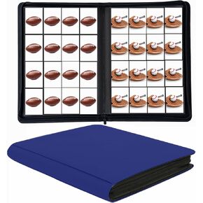 16 Pocket Card Binder, Ringless Zip Trading Card Binder, 1000+ Double Sided Pocket PU Collection Binder, Collector Album, Card Folder for MTG, TCG, Sports Cards
