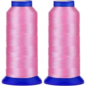 Selric [3000 Yards / 36 Colors Available] Pack of 2 UV Resistant High Strength Polyester Thread #69 T70 Size 210D/3 for Upholstery, Outdoor Market, Drapery, Beading, Purses, Leather (White)