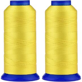 Selric [3000 Yards / 36 Colors Available] Pack of 2 UV Resistant High Strength Polyester Thread #69 T70 Size 210D/3 for Upholstery, Outdoor Market, Drapery, Beading, Purses, Leather (White)