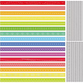 GLOBLELAND Christmas Stitched Borders Cutting Dies Lace Flower Border Dies Stitched Rectangles Metal Die Cuts Stitched Frame Die Cuts for Card Scrapbooking and DIY Craft Album Paper Card Decor