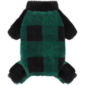 Turtleneck Dog Pajamas for Small Dogs, Fleece Christmas Dog Sweater, Winter Cute Tiny Dog Clothes Outfit Puppy Clothes Pet Jumpsuits Chihuahua Yorkie Cat Christmas Clothes (Red,Medium)