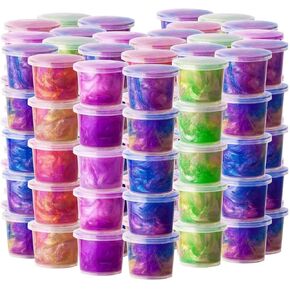 48 Packs Unicorn Galaxy Slime, Colorful Sludgy Gooey Fidget Galaxy Slime Kit for Sensory and Tactile Stimulation, Prize, Party Slime Favors,Easter Basket Stuffers