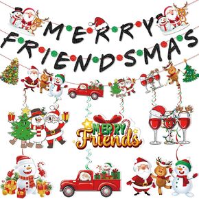 Merry Friendsmas Banner Friendsmas Party Decorations Friendsmas Decorations with Friendsmas Banner for Merry Friendsmas Decorations Christmas Party Decorations