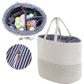 MABOZOO Crochet Bag Organizer,Large Capacity Yarn Storage Bag for Carrying Crochet Accessories,Holding Yarn,Portable Travel Knitting Bag for Crochet Lovers（11.8 * 7）