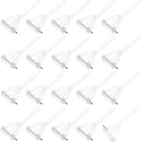 20-Pack Boutonnieres Safety Pins, Plastic Triangle Corsage Pin Buttonhole Flowers Pins for Wedding/Bridegroom Brooch/Party, T Shape Safety Clips Holder [6.5cm, White]