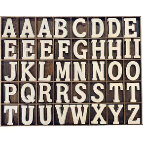 205 Pieces 2 Inch Wooden Letters Wood Alphabets for Crafts,Organized with Extra Common Letters