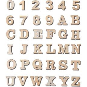 296 Pieces 0.75" Inch Mini Unfinished Wood Alphabet Letters and Wooden Numbers Blank Letters for Homemade Arts DIY Project
