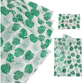 30 Sheets Tropical Palm Leaves Tissue Paper, 19.68x13.78in Hawaiian Palm Leaf Wrapping Tissue Paper Green Leaf Decorative Gift Wrapping Paper Sheets for Gift Packing BirthdayParty Craft Making