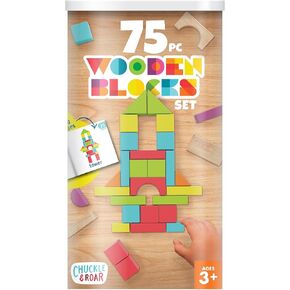 Chuckle & Roar - Wooden Block Set - Quality Building Toy for preschoolers - Fine Motor Development - Fun and Engaging Block Set - Ages 3 and Up