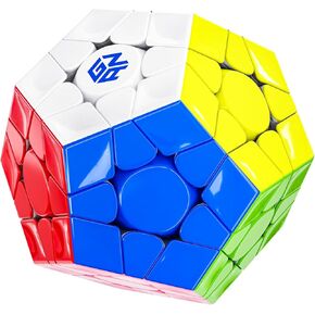 Bukefuno GAN Megaminx MagLev UV V2 Speed ​​Magic Cube Puzzle 120 مغناطيس gan Megaminx Pentagonal المغناطيسي مكعب السرعة بدون ملصقات مطلي بالأشعة فوق البنفسجية - قاعدة سوداء