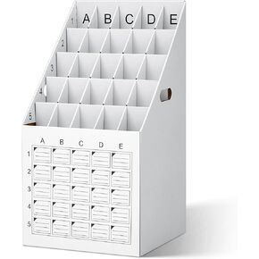 2 Pack 25 Slot Roll File Holder Vertical File Blueprint Storage Organizer Corrugated Cardboard Roll File Cabinet Box with Labeling Grid for Office School Poster Map Gift Wrap Architectural Home