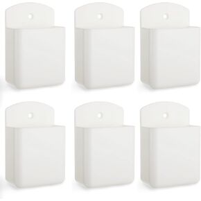 DAJAVE 12 Pack Remote Control Holder Wall Mount, White TV Remote Holder, Self Adhesive Pen Holder, Wall Remote Holder for Home Office School Supply Storage