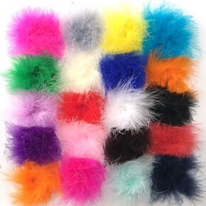 Yazon Marabou Feather Puffs DIY Crafting Feathers Circle Assorted Feathers Flower For Craft Headbands Making 18pcs