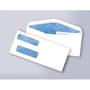 Double Window Security Business Envelope, #9, White, 100/Pack
