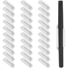 PATIKIL Pen Holder for Desk, 30 Pack Adhesive Pencil Holders Silicone Pencil Holder for Classroom Office Accessories Teacher Supplies, Red