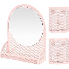 LUCYCAZ Magnetic Locker Accessories, Pink Magnetic Mirror with 2 Magnetic Pen Holder for Students, Locker organizer for School, Home and Office. Back to School Essentials
