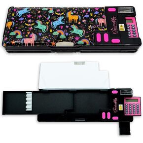 Decorably Butterfly Pop Up Multifunctional Pencil Case with Calculator and Sharpener - Butterfly Pencil Case Elementary School, Butterfly Pencil Box, Pencil Case for Girls Pencil Cases for Girls