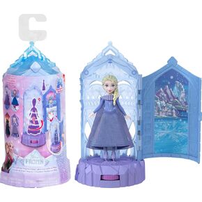 Mattel Disney Frozen Surprise Small Dolls & Mini Castle Playsets with Spinning Doll Reveal, Ice Castle Spin Surprise from Movies (Styles May Vary)