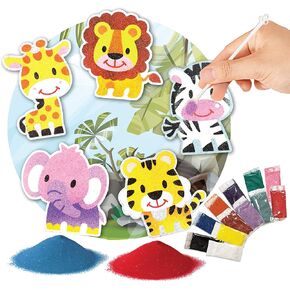 VHALE Peel and Stick Magnetic Sand Art Board, 5 MDF Sand Art Sets with Non Scratch Magnets, Peel, Sprinkle and Stick Designs, 12 Sand Colors, Fridge Decor, Kids Party Favors (Unicorn)