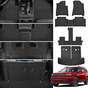 Floor Mats & Cargo Liner for 2024 2025 Lincoln Nautilus All Weather Protection TPE Rubber Floor Liners for 2024 2025 Lincoln Nautilus Full Set Automotive Mat Accessories, Black