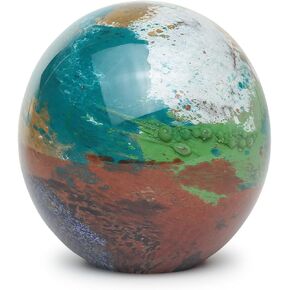 Cá d'Oro Ball Glass Paperweight Colored Planet Earth Hand Blown Murano-Style Art Glass