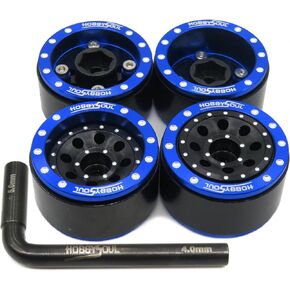 hobbysoul Adjustable Offset 1.0 beadlock Wheels Silver +1mm Positive & -3mm Negative Offset Heavy 1.0 Wheels Rims for RC Micro Crawler 1/18 Traxxas TRX4M Axial SCX24 AX24,(4-Pack)