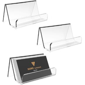 Acrylic Business Card Holder for Desk, Business Card Stand Desktop Business Card Holders for Exhibition，Office Acrylic Business Card Stand Display ，Capacity: 50 Cards （6 Pack）