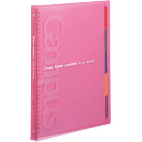 Kokuyo Campus Slide Binder with 5 Tab Dividers, Slim Type, A5, 20 Holes, Up to 65 Sheets, Transparent, Japan Import (RU-P133NT)