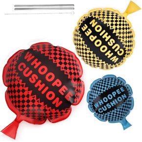 POPLAY 3 PCS Whoopee Cushions, 3 Colors Fart Prank Noise Maker Toys for Novelty Party Favors Kids April Fool's Day(10,8,6 Inch)